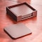 Dacasso Chocolate Brown Leather Square Coaster Set AG-3481 - alternate 2